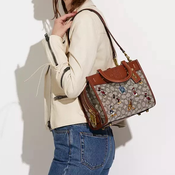 Coach Disney X Coach Rogue Bag 25 Signature Textile Jacquard Mickey Mouse Friend - Picture 14 of 16